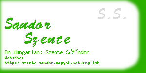 sandor szente business card